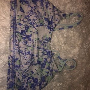 Purple and green marble sports bra